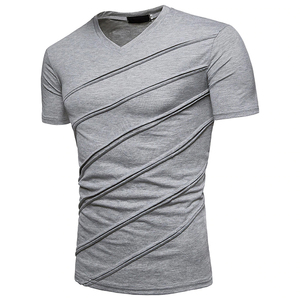 T-shirt à manches courtes col rond gris pour homme Primefield, coupe ajustée, tricoté, uni, décontracté, longueur standard, best-seller - Product Image 3