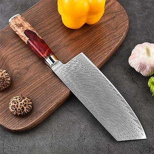 Ensemble de 9 couteaux de chef multifonctionnels en acier inoxydable écologique, vente chaude, couteaux de cuisine professionnels avec manche en bois de haute qualité - Product Image 2