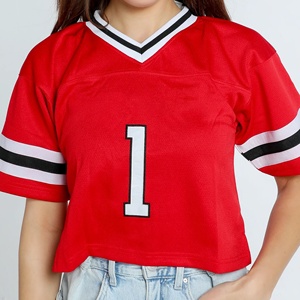 เสื้อเจอร์ซีย์แฟนอเมริกันฟุตบอลแบบไล่เฉดสี พิมพ์ลายดิจิทัล คุณภาพสูง สำหรับผู้ใหญ่ ออกแบบใหม่ สั่งทำโลโก้ได้ ผลิตจากโพลีเอสเตอร์ 100% ระบายอากาศได้ดี - Product Image 6