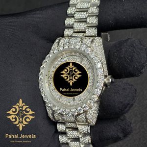 นาฬิกาเพชรหรูสำหรับผู้หญิง Pahal Jewels ตัวเรือนสแตนเลสขนาด 40 มม. ระบบอนาล็อก Miyota เครื่องกลไก หน้าปัดแซฟไฟร์คริสตัล - Product Image 2