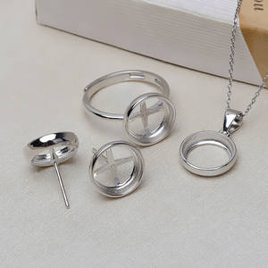 Juego de Pendientes y Colgante de Plata S925 sin Aguja con 10-12 Perlas, Accesorios de Joyería DIY, Incluye Bandeja Vacía e Incrustaciones 3182 - Product Image 2