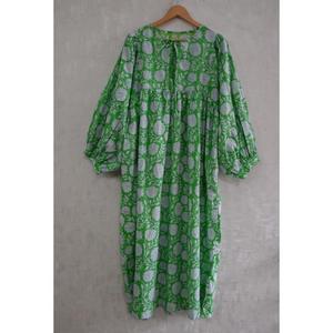 Vestido de Verano Boho para Mujer, de Algodón, con Estampado a Mano, Ligero, Transpirable, Lavable, Cintura Natural - Product Image 1