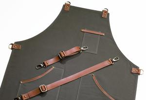 Étui professionnel en cuir et toile durable avec fermeture éclair, réglable à porter en bandoulière, pour outils et équipement de chef, barista, barbier, charpentier, atelier - Product Image 2