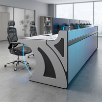 Console de sécurité pour salle de contrôle, poste de travail personnalisé pour centre de commande, mobilier de surveillance et solution opérationnelle