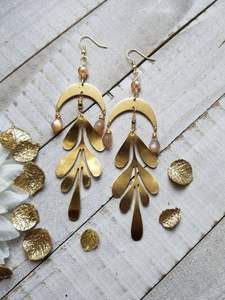 Boucles d'oreilles fines en laiton plaqué or, forme ronde indienne, style serpent, pour soirée, directement de l'usine. - Product Image 4