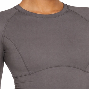 Camiseta de Yoga para Mujer, Manga Larga, Sin Costuras, Ropa Deportiva Transpirable, de Secado Rápido, Elástica, Suave al Tacto, Ajuste Delgado, Diseño Personalizado en la Parte Delantera - Product Image 5