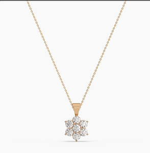 จี้เพชรทรงปรินเซสคัท 14KT ทองคำ พร้อมสร้อยคอ - Product Image 3