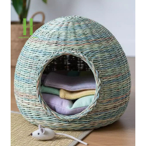 Cute Cat Pet <b>Bed</b> Cat Basket <b>Nest</b> Durable Rattan Cat Carrier for Travel Variety of Color and Dimension OEM Design Made in Vietnam - Product Image 2