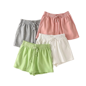 Shorts Casuales de Punto Rosa, Corte Holgado con Cintura Ajustable con Cordón, Ropa de Verano Unisex, Diseño de Color Sólido con Bolsillos - Product Image 6