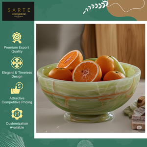 Direct Factory Supply High Quality Polished Green Onyx Heat Resistant Luxury Natural Stone Dish Elegant Carved Design Handmade - Product Image 6