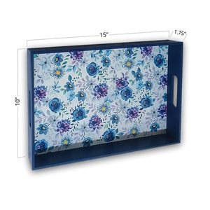 Bandejas de Servir de Madera de Mango Más Eficaces, con Recubrimiento de Color Azul y Adhesivo Esmaltado, para Cocina y Comedor, Multiusos - Product Image 2