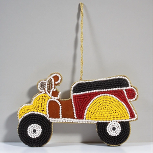 Beaded Vintage Scooter Decoration Colorful Ornament for Bag Charm - Product Image 1