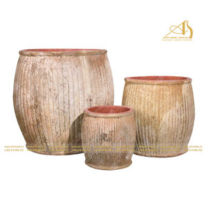 Atlantis AN902H87 acabado galvanizado arcilla alta calidad Kaoli cerámica maceta Amarillo Blanco diseño moderno hogar jardín Hotel Mini - Product Image 1