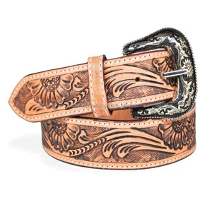 Ceinture en cuir de vachette véritable, artisanale, pour homme, avec logo personnalisé, ceinture d'équitation de luxe, style vintage. - Product Image 2