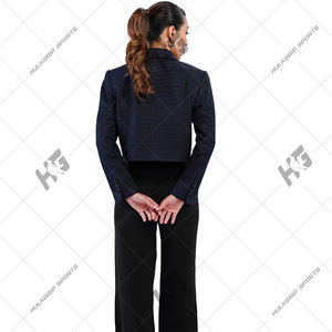 Chaqueta Blazer de Lana para Mujer, Diseño Sólido con un Solo Botón, Antiarrugas, Bordado 3D, Cuello en V, Manga Larga, Otoño Invierno - Product Image 3