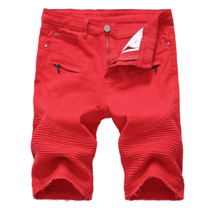 Pantalones Cortos de Mezclilla Cargo para Hombre, Color Sólido Personalizado, Estilo Urbano, de Alta Calidad, Lavado Ácido Vintage, para Verano - Product Image 1