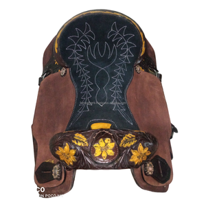 Selle de cheval western en cuir véritable magnifiquement fabriquée à la main, idéale pour le plaisir de l'équitation et des courses de barils en gros - Product Image 3