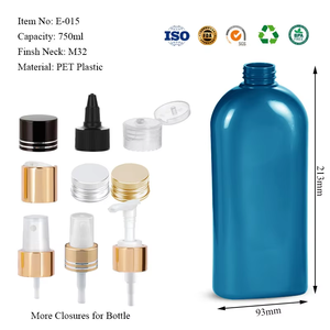Botella Plana de Plástico PET Vacía de 4oz, 10oz, 16oz, 25oz, 33oz con Pulverizador, Serigrafía, para Cuidado de la Piel, Champú, Acondicionador, Envase Personalizado - Product Image 2