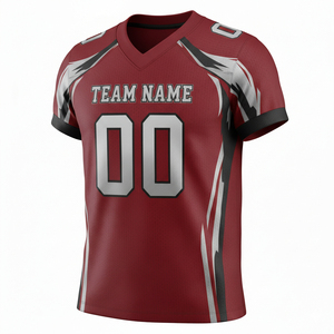 Maillot de football américain OEM, uniforme sportif avec logo d'équipe, tissu respirant en polyester, séchage rapide, évacuation de l'humidité - Product Image 2