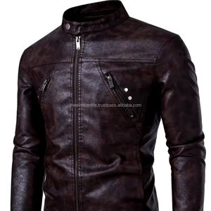 Vestes tendance en cuir véritable de coupe régulière pour hommes Veste tendance en cuir de qualité supérieure pour hommes - Product Image 1