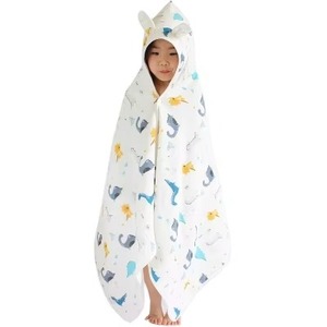 ผ้าขนหนูคลุมศีรษะสำหรับเด็ก ลายการ์ตูน ดีไซน์สวมใส่ได้ - Product Image 1