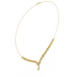 Collar de Oro Amarillo de 10K con Diseño Aurora en V y Brillo Intenso - Product Image 2