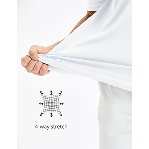 Polo en coton blanc à manches courtes, coupe classique, couleur unie, décontracté, boutonné, tissu Oxford tissé, respirant - Product Image 3