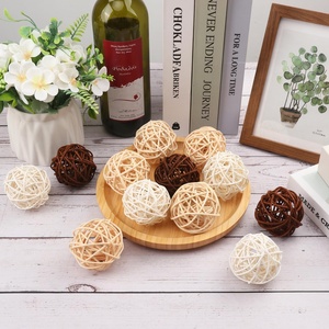Colorful <b>christmas</b> balls natural rattan hanging ball wholesale supply holiday decor accessories - Product Image 5