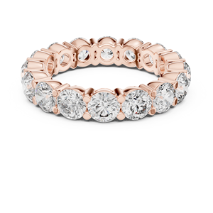 Anillo de Eternidad de Plata 925 con Moissanita, Corte Brillante Redondo, Bañado en Rodio, Engaste de Garras, Joyería para Aniversario de Bodas - Product Image 3