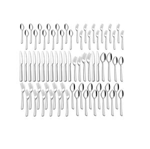 Juego de Cubiertos de Acero Inoxidable Ecológico y Sostenible con Acabado Liso para Grandes Banquetes y Comidas Familiares Informales - Product Image 1