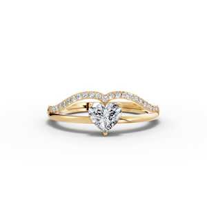 Bague romantique en or jaune 14 carats avec diamant taille cœur croisé de 0,61 carat cultivé en laboratoire, idéale pour les fêtes et mariages - Product Image 6