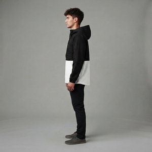 Veste coupe-vent décontractée pour homme, à blocs de couleur, légère, entièrement zippée, pour l'extérieur, fabricant sur mesure - Product Image 4