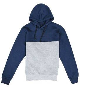 Sudadera con Capucha para Hombre, Diseño Color Block Azul Marino y Gris, Corte Regular, Informal, Tejida, Manga Larga, Invierno, Transpirable, Ecológica - Product Image 3