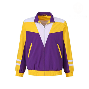 Blouson coupe-vent violet LSU personnalisé le plus tendance, à fermeture éclair intégrale, pour fraternité, séchage rapide, léger, vente en gros, commande en gros 2026 - Product Image 1