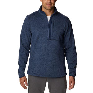 Custom <b>Design</b> Winter Warm Men Half Zip Stand Collar Solid Color Sweatshirt-Eco-Friendly Breathable Casual Wear - Product Image 1