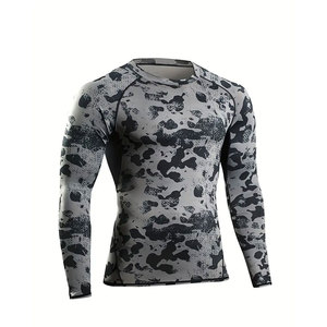Latest Solid Color Long Sleeve Compression Shirt Breathable Eco-Friendly Quick Dry Anti-Bacterial Front <b>Athletic</b> Gym Wear - Product Image 3