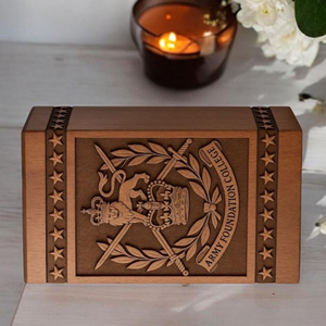 Personalized Rosewood Australian Army Urn: Engraved Military Memorial by AYAANS CREATIONS - Product Image 2