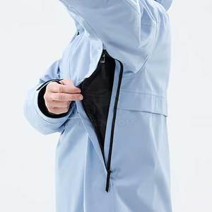 Chaqueta de Esquí Impermeable con Capucha Azul Claro para Hombre, Cierre de Botones, Cortavientos, Ropa Deportiva para la Nieve, Talla Adulto - Product Image 3