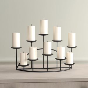 Wrought Iron Tabletop <b>Candelabra</b> Unique Design Metal Candlestick Holder Home Hotel Wedding - Product Image 2
