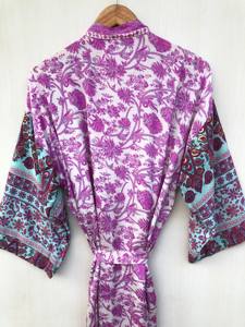 Kimono Tradicional Indio de Seda para Mujer, Estilo Vintage Boho, Cómodo, Largo, para Maternidad, con Cinturón Sexy, Precio al por Mayor - Product Image 4