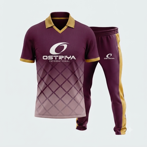 2026 Latest Men's Half Sleeve Cricket <b>Shirt</b> and Pants Set Top Seller Full Customized Uniform Adult Sizes With Low MOQ - Product Image 5