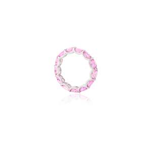 Anillo de Eternidad de Constelación con Zafiro Rosa de 4.96 Quilates en Oro Sólido de 14K - Product Image 6