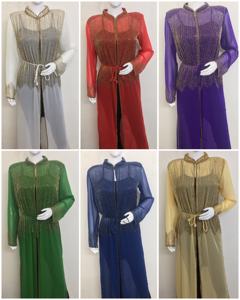 Vestido Abaya Dubái 2026 para Mujer, Mangas Largas, Cintura Alta, Bordado a Mano, Estilo Marroquí, Abertura Frontal, Tradicional Musulmán - Product Image 3