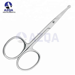 Tijeras para cutículas de acero inoxidable al por mayor, con punta afilada y acabado satinado, para cortar cutículas de dedos de manos y pies, herramienta de manicura y pedicura. - Product Image 4