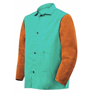 Veste de travail en cuir de vachette de qualité supérieure, tissu en coton, veste de soudeur industrielle, veste de sécurité pour travaux lourds - Product Image 3