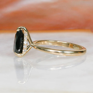 Igi แหวนแบบซ้อนได้สไตล์วินเทจสีโรสโกลด์14K สำหรับงานเลี้ยงงานแต่งงานของผู้หญิงที่ได้รับการรับรองจากเพชรธรรมชาติ - Product Image 6