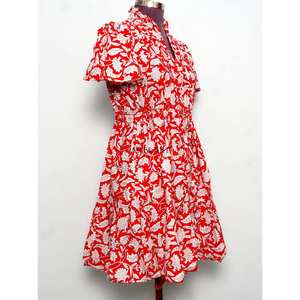Vestido Corto con Estampado Floral para Mujer, Estilo Boho Chic, Verano, Midi, Casual, para Playa, Vacaciones, Ligero, con Botones Naturales - Product Image 5