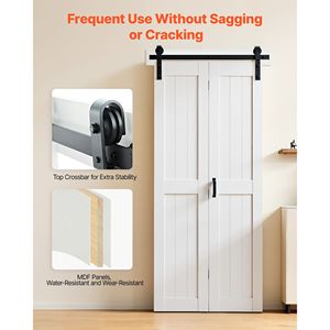 Porta Scorrevole a Soffietto in MDF 36" X 84" con Kit Hardware, Design Salvaspazio con Telaio a H, Facile Montaggio - Product Image 2