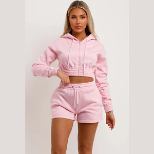 <b>Women's</b> Hoodie <b>Shorts</b> 2 Piece <b>Short</b> <b>Set</b> Matching <b>Sets</b> <b>Women</b> Jogger <b>Set</b> in Cheapest Price Breathable With Cheap Price OEM - Product Image 3