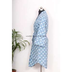 Chemise longue en coton style kimono pour femme, charme capricieux, élégance fluide et soyeuse, robes décontractées en gros - Product Image 5